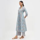 Women's Light Blue Embroidered Flared Kurta, हल्का नीला, small image number null