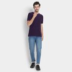 Men's Round Neck Half Sleeves T-Shirt , Purple, small image number null