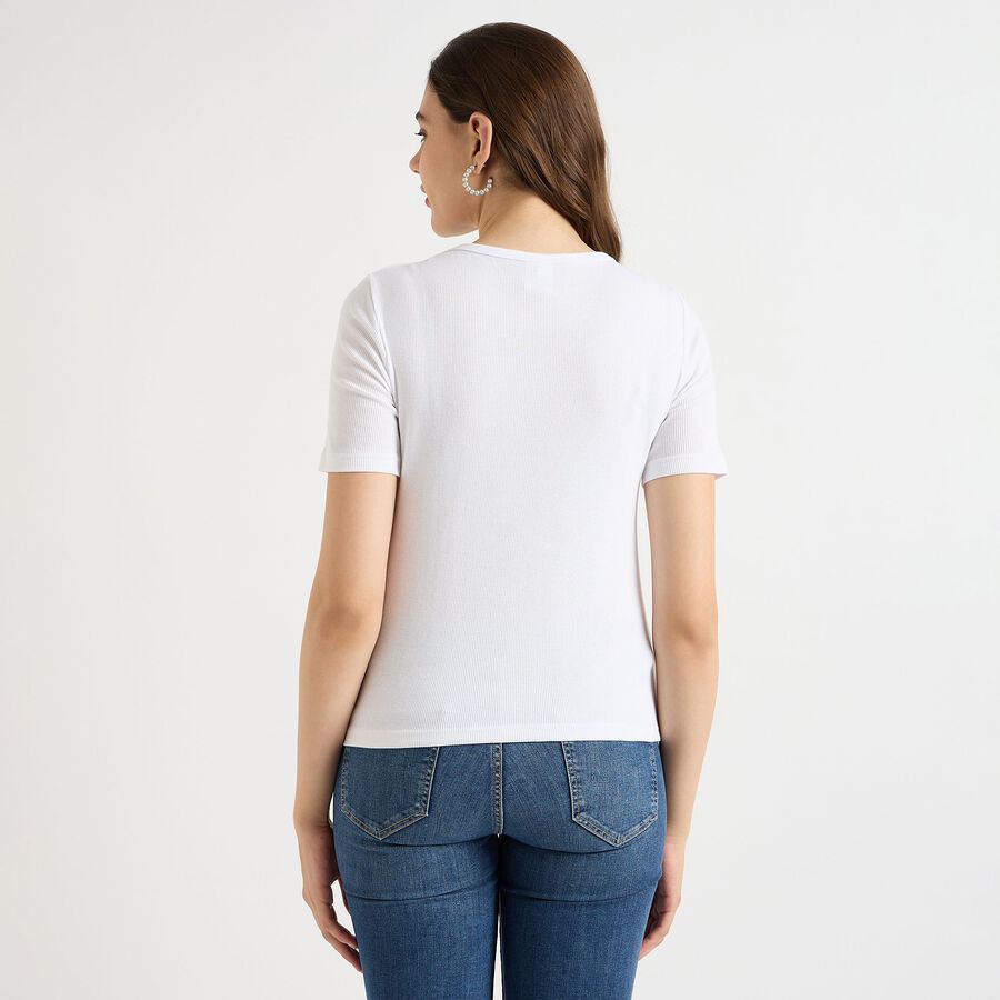 Ladies' Round Neck T-Shirt, White, large image number null