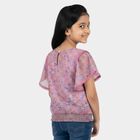 Girls Pink Round Neck Casual T-Shirt, Light Pink, small