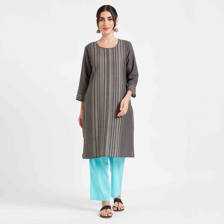 Printed Kurta, Dark Grey, large image number null