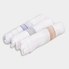 Men's Bright White Striped and Checked Pack of 3 Handkerchief, Light Blue, small