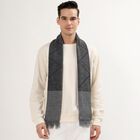 Men's Muted Charcoal Grey Acrylic Geometric Muffler, Melange Mid Grey, small image number null