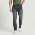 Men's Grey Slim Fit Washed Jeans, Light Grey, small