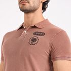 Men's 100% Cotton Collared Half Sleeves T-Shirt , गुलाबी, small image number null