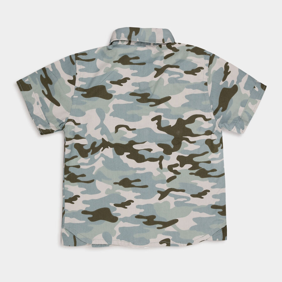 Infants Cotton Printed Shirt, Light Grey, large image number null