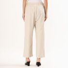 Women's Soft Beige Relaxed Fit Crochet Trim Palazzos, Beige, small image number null