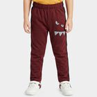Boys Maroon Straight Fit Cartoon Printed Cotton Blend Pyjama, मरून, small