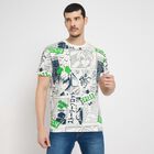 Men's 100% Cotton Round Neck Half Sleeves T-Shirt , एक्वा, small