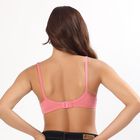 Women's Beige Cotton Blend Plunge Neck Classic T-Shirt Bra, Light Pink, small