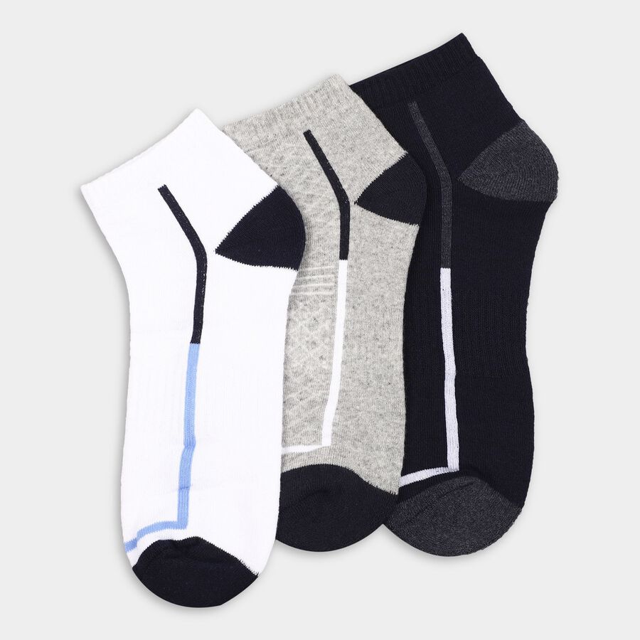 Men's Socks (Pack of 3), White, large
