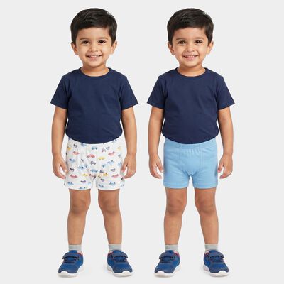 Boys White Regular Fit Printed Trunks