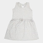 Girls Cotton Printed Dress, Light Grey, small image number null