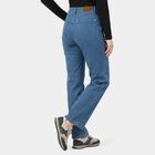 Women's Blue Straight Fit High-Rise Jeans, Mid Blue, small