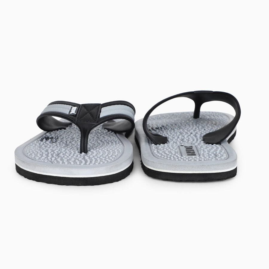 Men's Grey Flip-Flops Slipper, ग्रे, large