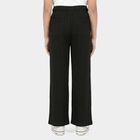 Girls Black Wide Leg Drawstring Trousers, Black, small