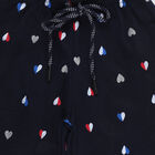 Girls' Navy Blue Heart Printed Elastic Waist Pyjama, Navy Blue, small image number null