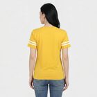 Women Yellow Round Neck Regular T-Shirt, पीला, small