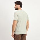 Men's Light Green Round Neck Textured T-Shirt, Light Green, small