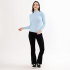 Women's Light Powder Blue High Neck Slim Fit Pullover, हल्का नीला, small image number null