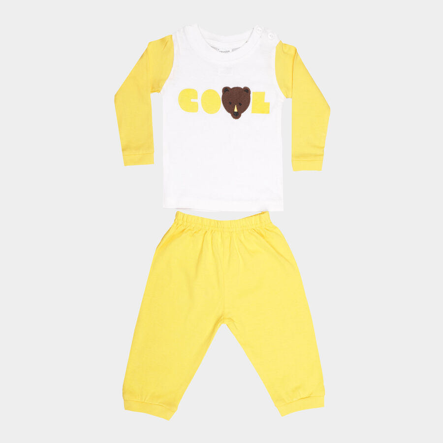 Infants Cotton Baba Suit, Yellow, large image number null