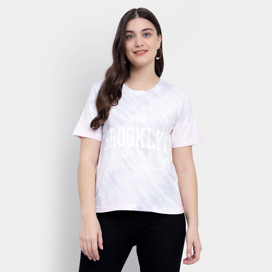 Cotton Round Neck T-Shirt, Lilac, large image number null