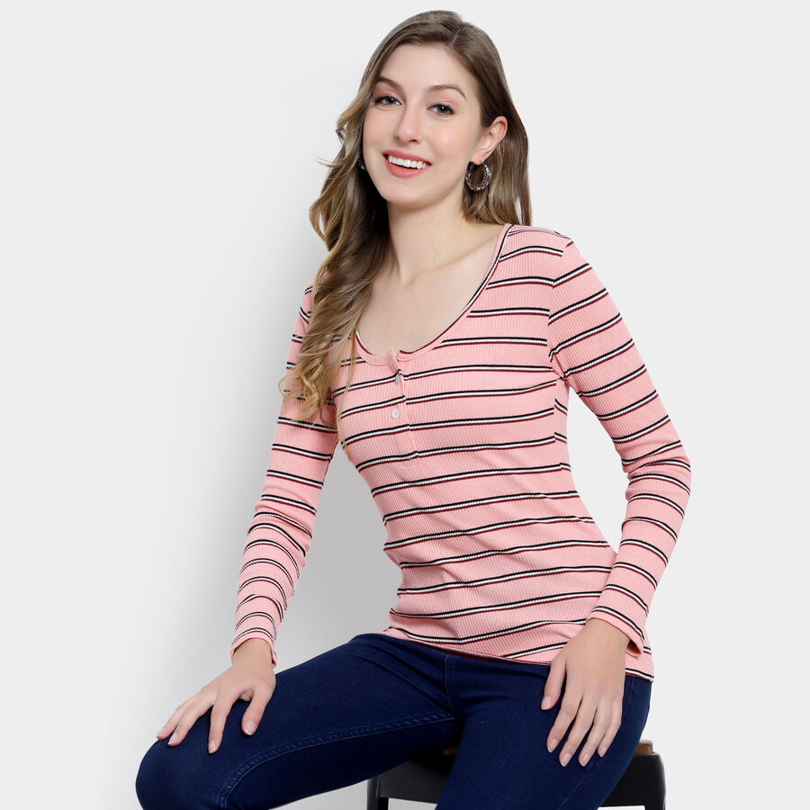 Stripes Top, गुलाबी, large image number null