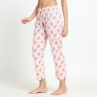 Ladies' Soft Pink Printed Cotton Blend Full-Length Pyjama, Light Pink, small image number null