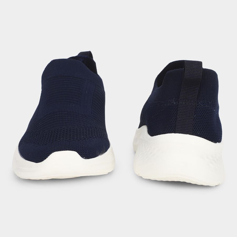 Women's Deep Midnight Navy Blue Slip-On Casual Sneakers, Blue, large