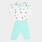 Infants Cotton Printed Baba Suit, Light Green, small image number null