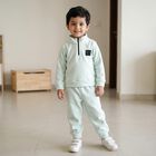 Boys Light Blue High Neck Applique Baba Suit, Light Blue, small