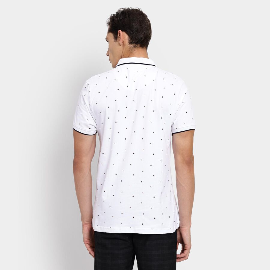 Men's Collared Half Sleeves T-Shirt, White, large image number null