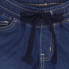 Boys' Stonewashed Blue Regular Fit Elasticated Jeans, मध्यम नीला, small image number null