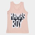 Infants Peach Cotton Round Neck Casual Vest, Peach, small