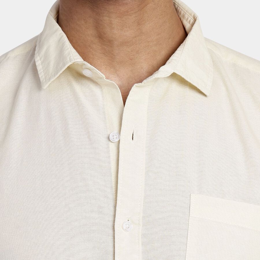 Men's 100% Cotton Casual Shirt, Yellow, large image number null
