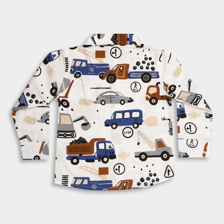 Boy's Cotton Casual Shirt, Off White, large image number null