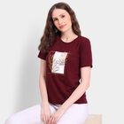 Ladies' Round Neck T-Shirt, Wine, small image number null