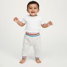 Infants Light Heather Grey Rainbow Waistband Cotton Blend Pyjama, Melange Light Grey, small image number null