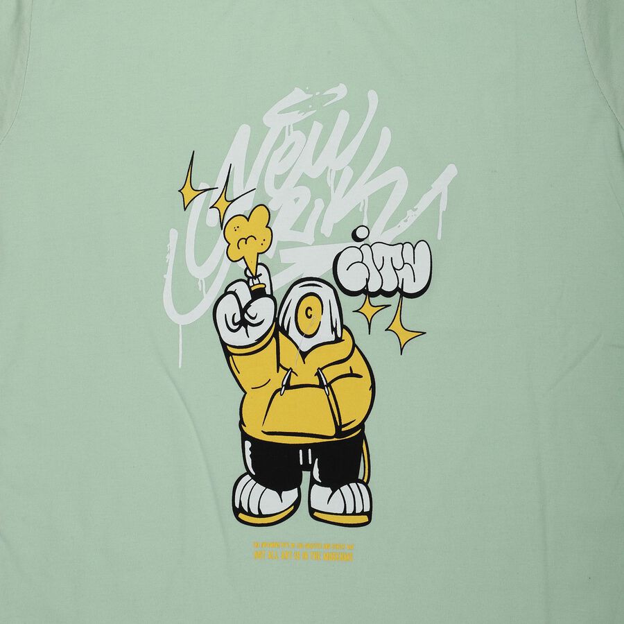 Boys' Half Sleeves T-Shirt, हल्का हरा, large