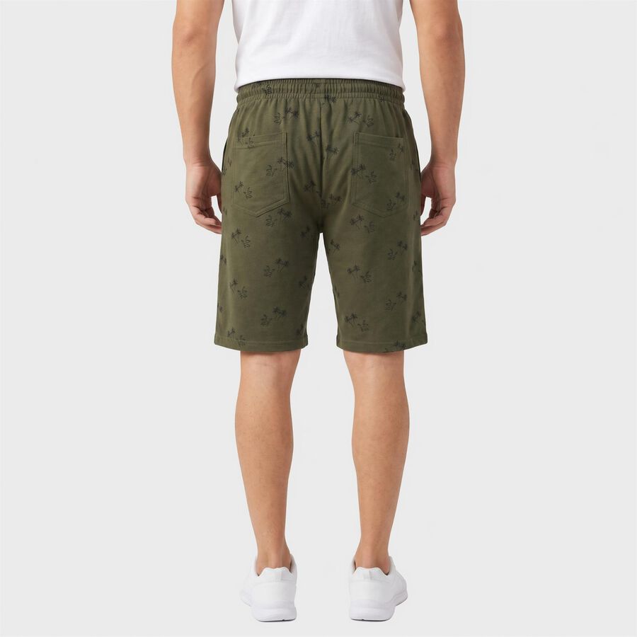 Men's Olive Green Regular Fit Printed Jamaican Shorts, Olive, large