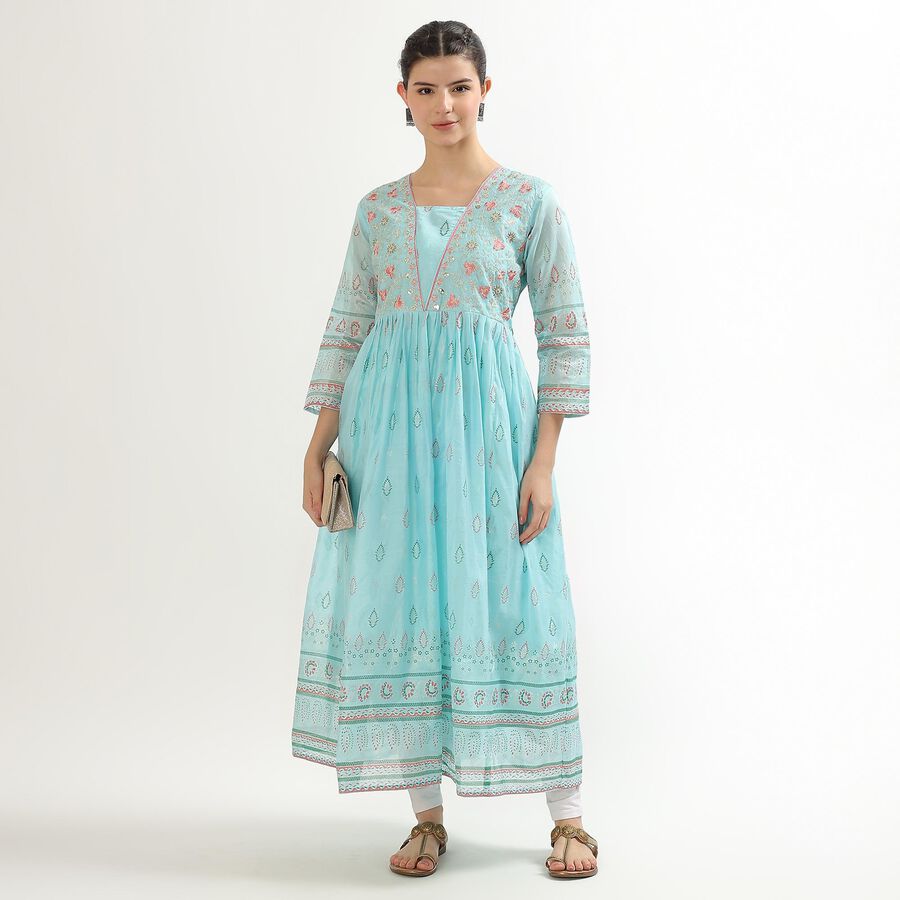 Ladies' Kurta , एक्वा, large image number null