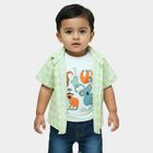 Infants Mint Green Cotton Half Sleeve Classic Collar Casual Shirt, Light Green, small