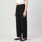 Women's Black Regular Fit Solid Palazzos, काला, small