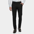 Men's Navy Blue Slim Fit Casual Trousers, नेवी ब्लू, small
