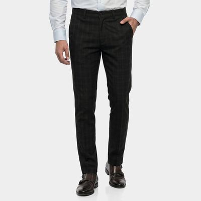 Men's Navy Blue Slim Fit Casual Trousers