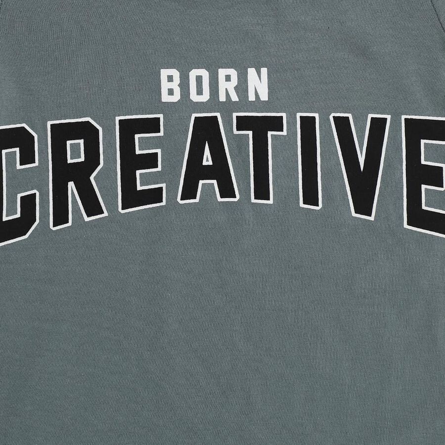 Boys Muted Olive Green Cotton Crew Neck Casual T-Shirt, Olive, large image number null