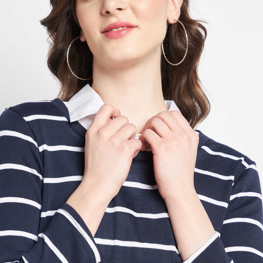 Stripes Shirt, Navy Blue, large image number null