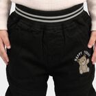 Infants' Black Regular Fit Jogger Trousers, काला, small