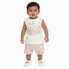 Infants' 100% Cotton Short Set, Off White, small image number null
