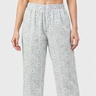 Women's Light Blue Regular Fit Printed Palazzos, हल्का नीला, small
